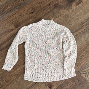 LOFT Cream Cowl Neck Sweater Cozy Knit